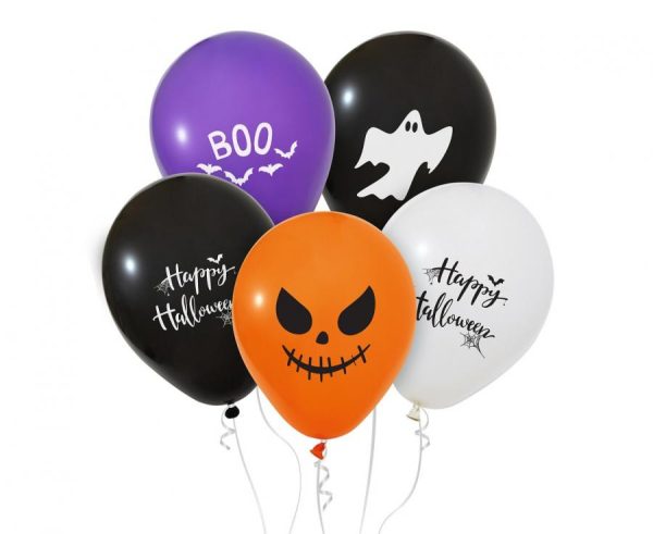 Halloween Happy ballonger, 5 st 30 cm