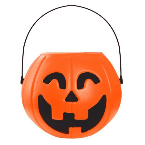 Halloween godissamlingshink med leende pumpa 16x14 cm