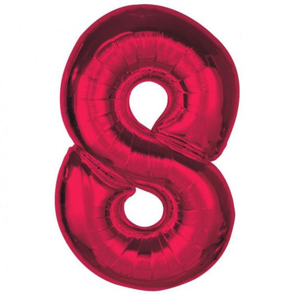 Number Röd Nummer 8 Folieballong 92 cm