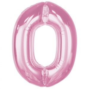 Sifferballong Rosa Nummer 0 Folie 92 cm
