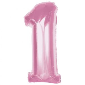 Sifferballong Rosa Nummer 1 Folie 92 cm