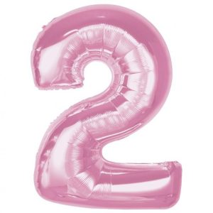 Sifferballong Rosa Nummer 2 Folie 92 cm