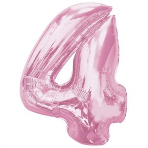 Sifferballong Folie Rosa Nummer 4 92 cm