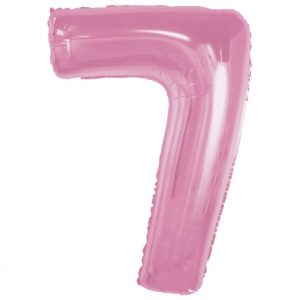 Number Light Pink Rosa Nummer 7 Folieballong 92 cm
