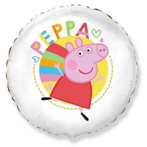 Greta gris vit folieballong 48 cm