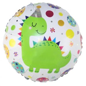Dinosauriefest sfärformad folieballong 36 cm