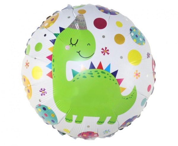 Dinosaur party sfärisk folieballong 36 cm