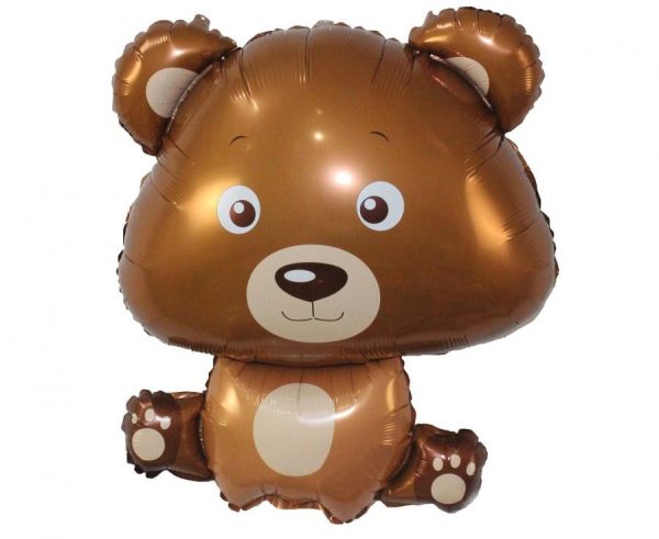 Brun nallefolieballong 60 cm