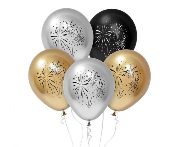 Colour B&C Fyrverkeri-ballonger, 5 st 30 cm