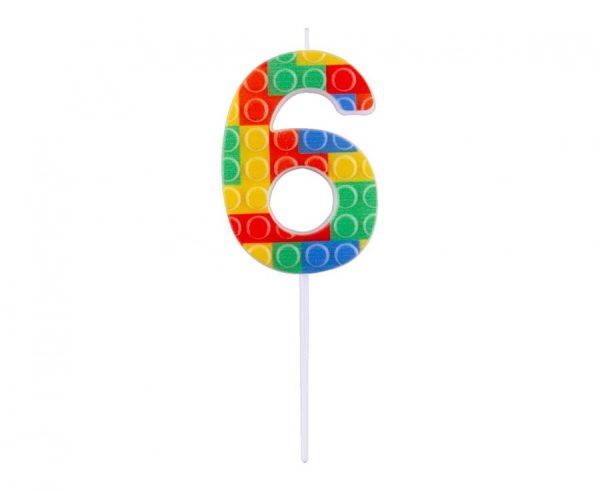 Colour Pick Blocks Tårtljus Siffra 6, 10,5 cm