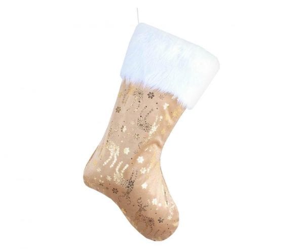 Christmas Guld Ren Eldstadsstrumpa, stövel 49 cm
