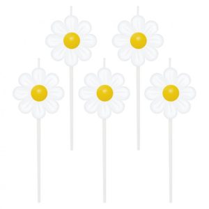 Färgade Daisy-blommiga födelsedagsljus, set om 5