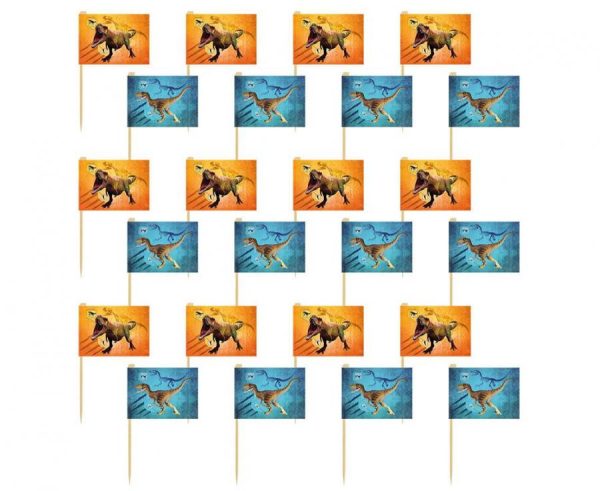 Dinosaurie T-Rex dekorationspinnar, 24-pack