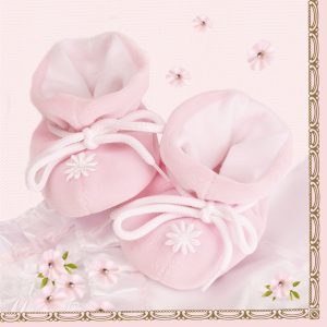 Baby Little Rosa Skor Baby Shower Servetter 20 st 33x33 cm