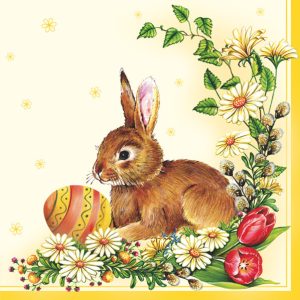 Påskservett med ägg och hare 20 st 33x33 cm