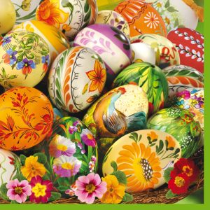 Påskservetter med målade ägg 20-pack 33x33 cm
