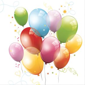 Colour Balloons servetter med ballongmotiv 20-pack 33x33 cm