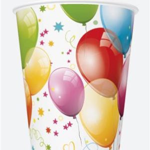 Colour Balloons pappersmuggar, 8-pack, 250 ml