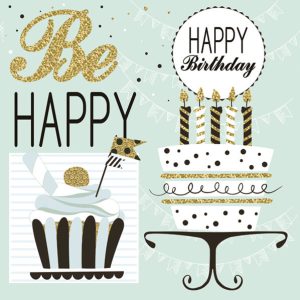 Happy Birthday Mint servetter 20 st 33x33 cm