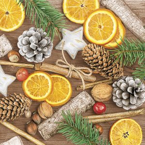 Juldekorationer Kanelservetter, 20-pack, 33x33 cm
