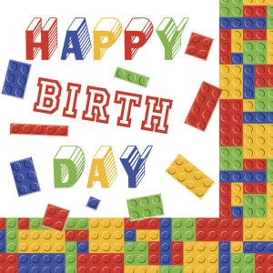 Happy Birthday Blocks servetter 20 st 33x33 cm