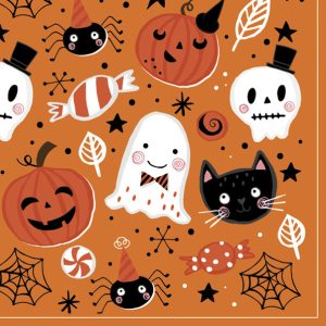 Halloween Orange Booo servett, set om 20, 33x33 cm