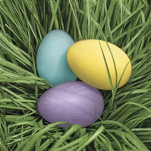 Påskservetter med pastellfärgade ägg i gräs, 20 st 33x33 cm