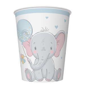Elephant Blue Balloon Baby pappersmuggar, 8-pack, 250 ml