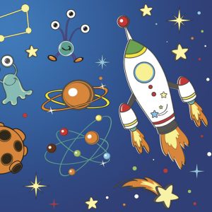 Space Rockets & Aliens servettset 20-pack 33x33 cm