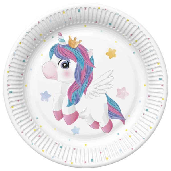 Unicorn magiska papperstallrikar 8-pack 22,7 cm