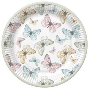 Butterfly lätta pappersassietter, 8-pack, 22,7 cm