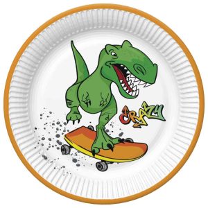Dinosaurie pappersassiett 8 st 22,7 cm