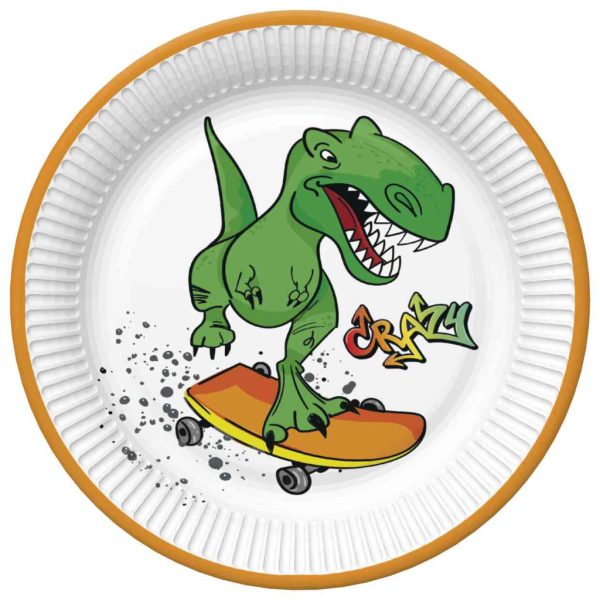 Dinosaur Crazy papperstallrikar 8-pack 22,7 cm