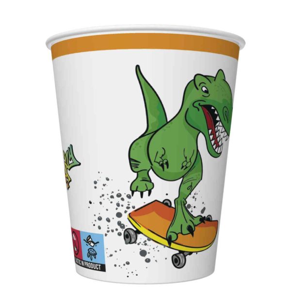 Dinosaur Crazy pappersmuggar 8-pack 250 ml