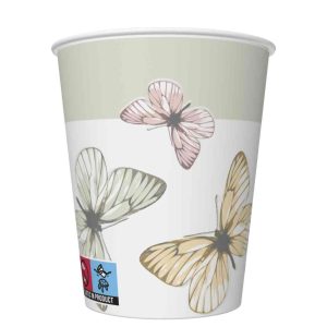 Butterfly läskpappermugg 8-pack 250 ml