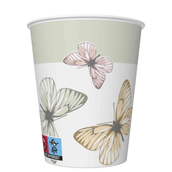 Butterfly pappersmuggar 8-pack 250 ml