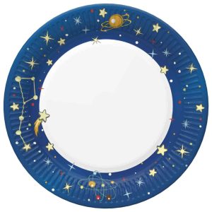 Space Rockets & Aliens pappersassietter, 8 st, 18 cm