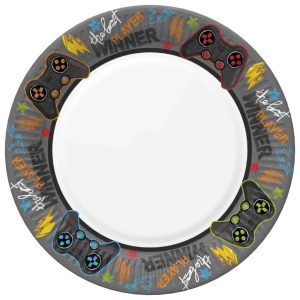 Gamer pappersassiett 8-pack 22,7 cm