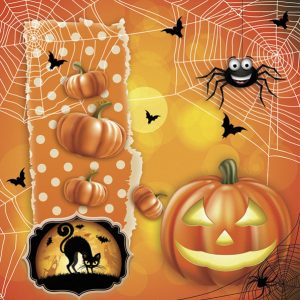 Halloween skrämmande servetter, set om 20, 33x33 cm