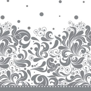 Silverfärgade dekorativa servetter, 20-pack 33x33 cm