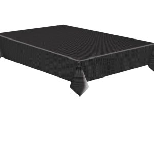 Svart pappersduk med vita prickar 120x180 cm