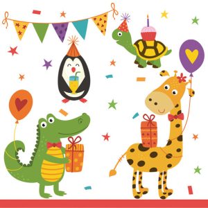 Animals söta partynapkins 20 st 33x33 cm
