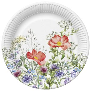Colour Meadow i juni blomsterpappersassiett 8 st 22,7 cm