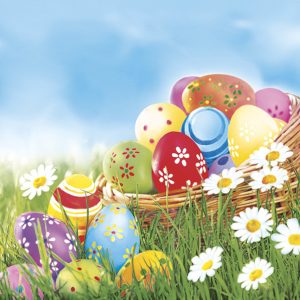 Påskservetter med ägg och prästkragar 20 st 33x33 cm