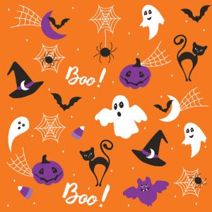 Halloweenservetter med grafik, 20-pack, 33x33 cm