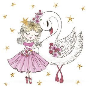 Ballet With Swan Ballerina Servetter 20-pack 33x33 cm