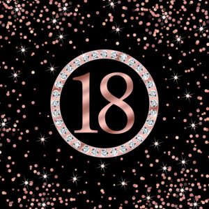 Happy Birthday 18 Servetter i roséguld 20 st 33x33 cm
