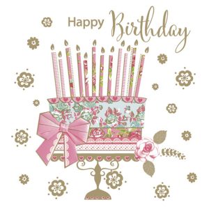 Happy Birthday-servetter på guldfat 20 st 33x33 cm