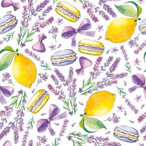Cookie Limes and Lavender Macaron servettset, 20-pack, 33x33 cm