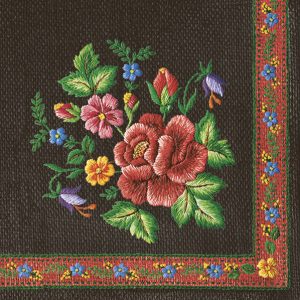 Colour Roses Mountain svarta broderade servetter 20 st 33x33 cm